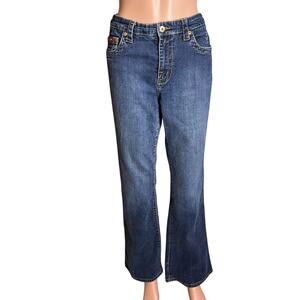 Baby Phat Vintage Jeans 14 Flared Embroidered Gold Cat Logo Pocket Y2K Hip-Hop